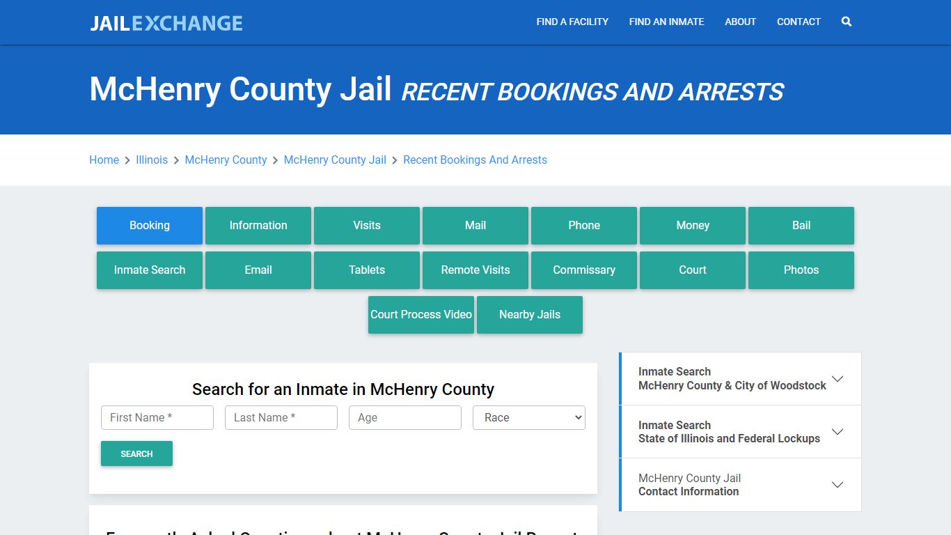 McHenry County Jail IL Recent Arrests and Bookings - Jail Exchange