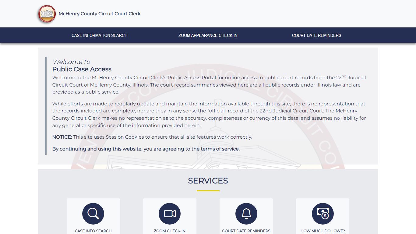 Public Case Access - Welcome - McHenry County, Illinois