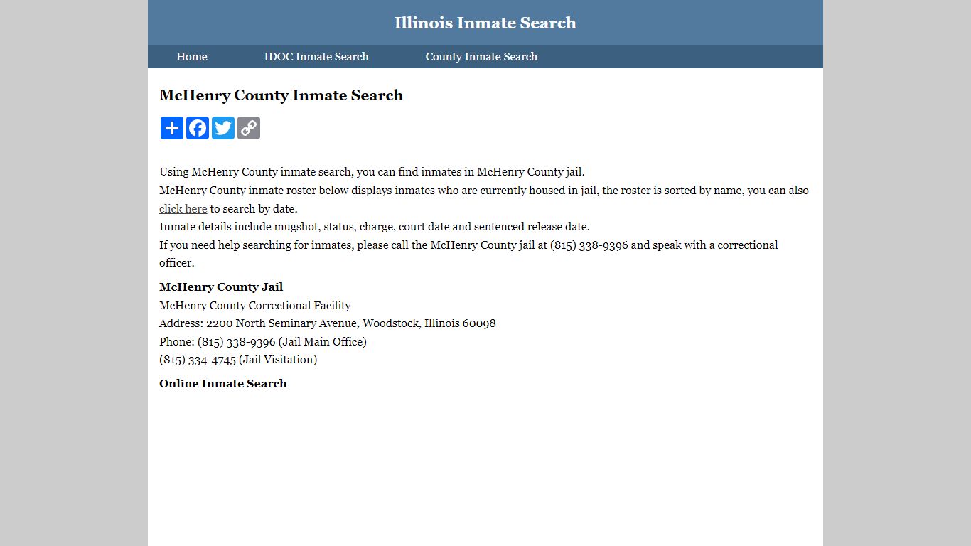 McHenry County Inmate Search